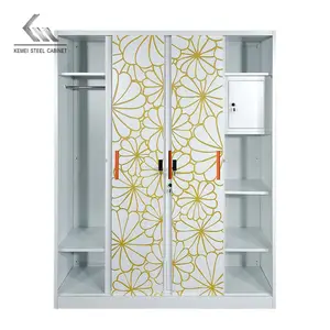 Vente directe d'usine 4 portes coulissantes armoire en acier de couleur différente conceptions armoire en acier armoire en métal amovible