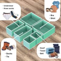 6 packs d'organisateurs de tiroirs pour vêtements, organisateurs et rangements en tissu tissé pour vêtements de bébé dans la chambre