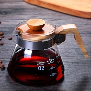 Modern 400ml/600ml Glass Tea Maker <strong>Kettle</strong> Brewer Coffee Server <strong>with</strong> <strong>Wooden</strong> <strong>Handle</strong> - Product Image 5