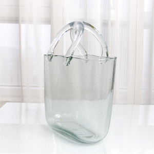 New Arrival <strong>Glass</strong> <strong>Bag</strong> <strong>Vase</strong> Clear Hand Blown <strong>Glass</strong> <strong>Vases</strong> Handbag Shape Flower <strong>Vase</strong> for Wedding Home Table Decor - Product Image 3