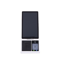 Quiosco de autoservicio Android Debian OS táctil de escritorio de 10,1 pulgadas al por mayor con impresora térmica de 58mm lector NFC escáner de código QR
