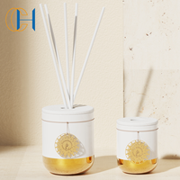 C & H Home Decoration Ensemble cadeau de diffuseur et de bougie en céramique de style royal pour roseau en ciment