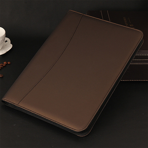 Sang trọng da đen làm bằng tay tài liệu kinh doanh danh mục đầu tư thư mục với máy tính - Product Image 3