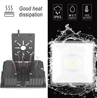 Boîtier de lampe LED pour auvent de station-service, dissipateur thermique, IP65, coque en aluminium moulé sous pression avec lentille, joint, plaque de montage, 40W-70W