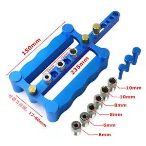 6/8/10mm Self-centering Woodworking Doweling Jig Drill Guide Wood Dowel Puncher Locator Tools Kit for Carpentry