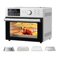 Four électrique multifonctionnel en acier inoxydable 30L 1800W à double cuisson pour la cuisine domestique, cuisson, friture à air, sans huile, économe en énergie