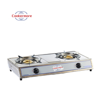 Cuisinière à double combustible avec plaque de cuisson à gaz à 2 brûleurs en acier inoxydable Hotte de cuisinière à économie d'énergie pour VR Appareils ménagers Table de cuisson à gaz