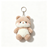 Porte-clés en peluche personnalisé en forme d'ours en peluche de dessin animé, jouet en peluche doux pour sac à dos, vente en gros