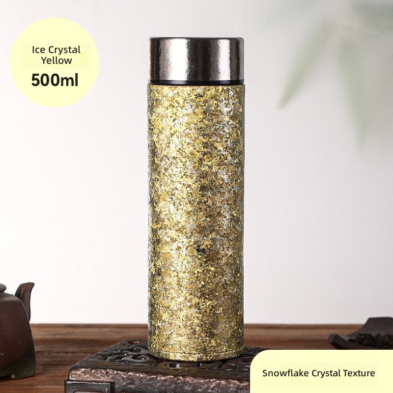 Grosse fleur de glace cristal de glace jaune