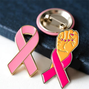 Розовая лента на лацкан на заказ, металлические значки для повышения осведомленности о раке груди, поддержка и надежда, благотворительные мероприятия, октябрьские кампании, ODM, оптовая продажа - Product Image 4