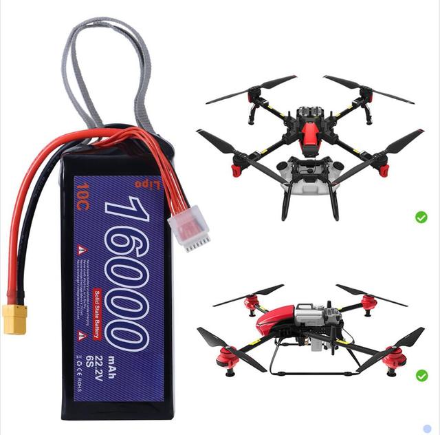 High Density Rechargeable Solid State Drone Battery 16000mAh 16Ah 6S 22.2V Li-ion Battery for Delivery Drone