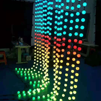 Rideau de pixels LED RGB 360° pleine couleur, écran mural matriciel 3D en forme de boule