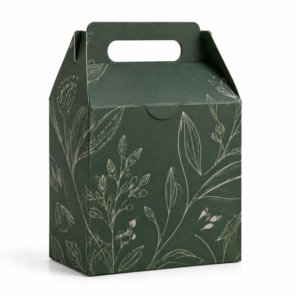 Custom Shapes Sizes and Models Forest Green Botanical Gable Tea Gift ...