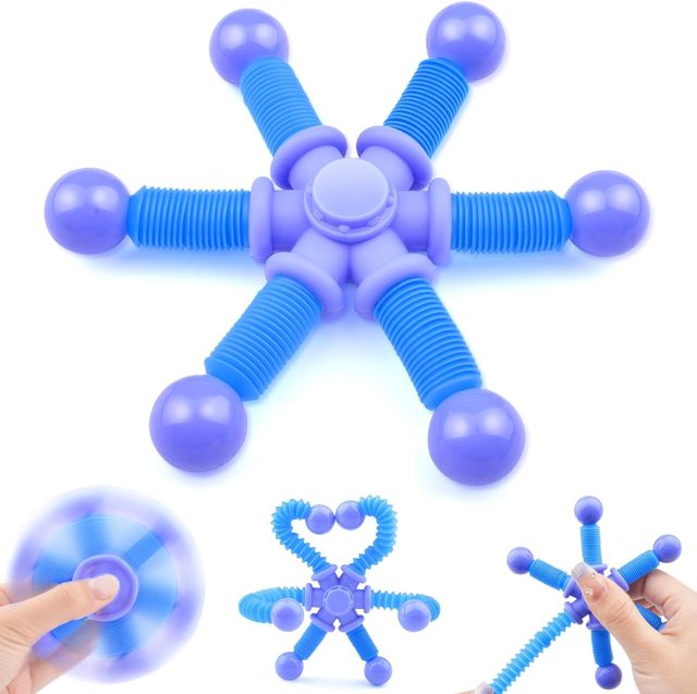 Colorful Sensory Stress Relief Toys Silicone Plastic Tube Fidget Spinner Toys for Kids