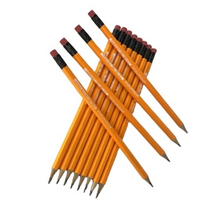 Lápices de Grafito Estándar HB Suaves para Material Escolar al por Mayor, Lápiz de Madera Amarillo con Borrador, Caja de Colores y Sacapuntas Gratis - Product Image 1
