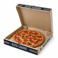 Cajas de Pizza Biodegradables Ecológicas Personalizadas con Laminado Mate y Grabado para Llevar - Empaque Artístico de Cartón