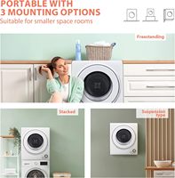 Euhomy Secadora de Ropa Portátil de 110V y 850W, Máquina Secadora Eléctrica Compacta con Tambor de Acero Inoxidable para Apartamentos y Casas Rodantes