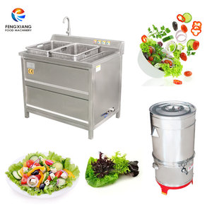 Lavadora Ultrasónica de Burbujas para Ensaladas de Verduras a Pequeña Escala, Secadora Centrífuga, Conjunto de Máquinas con Motor, Suministro Directo de Fábrica 400-600kg/h - Product Image 1