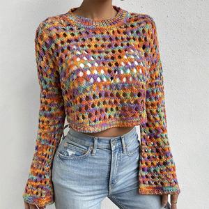 Suéter Corto de Moda para Mujer, Diseño Hueco con Hombros Caídos, Novedad de Invierno - Product Image 2