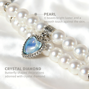 สายนาฬิกาไข่มุกหรูหราสำหรับสุภาพสตรี ขนาด 16 มม. สาย OEM สำหรับนาฬิกาขนาด 38 มม./42 มม. พร้อมสายรัดแบบผีเสื้อประดับคริสตัล - Product Image 1