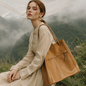 Bolso de Hombro de Cuero Genuino Personalizado con Logotipo de Fábrica, Impermeable, Estilo Casual para Mujer, Nueva Colección - Product Image 1