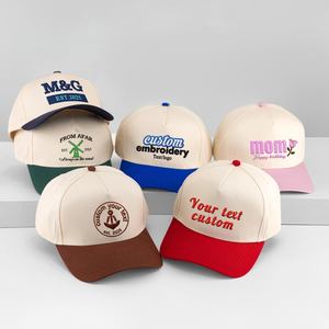 Gorra de Béisbol de Algodón de 5 Paneles con Logotipo Bordado Personalizado, Diseño Popular Nuevo y en Oferta, Transpirable, Color Beige y Verde, con Letras en Dos Tonos - Product Image 4