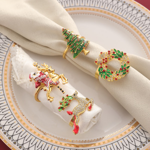 Servilleteros de metal delicados para decoración de mesa de Navidad para banquete de boda de vacaciones - Product Image 3