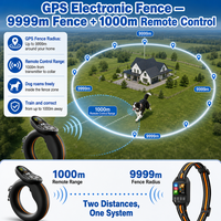 Ensemble de laisse de dressage électronique GPS pour chien, étanche, avec télécommande, portée 1000m, contrôle 9999m, fonctions Bip, Vibration, Statique