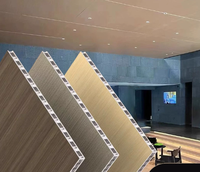 Panneau de plafond en nid d'abeille en aluminium à grain de marbre pour hall d'hôtel, panneau de plafond de luxe imperméable, résistant au feu, garantie 5 ans