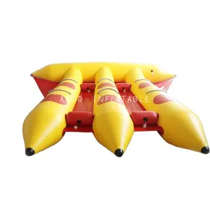 Barco de plátano de pez volador flotante de agua, barco de plátano de agua inflable comercial a la venta