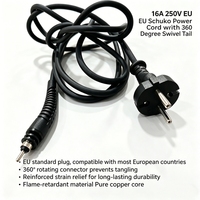 Cordon d'alimentation de haute qualité EU CEE 7/17 16A 250V certifié VDE 360 °   Support pivotant pour outils de coiffure