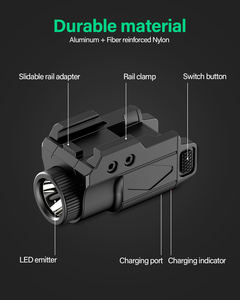 Chiến thuật nhỏ gọn 700 lumen đường sắt gắn đèn pin có thể điều chỉnh ánh sáng nhỏ chế độ nhấp nháy đường sắt gắn phạm vi phụ kiện - Product Image 6