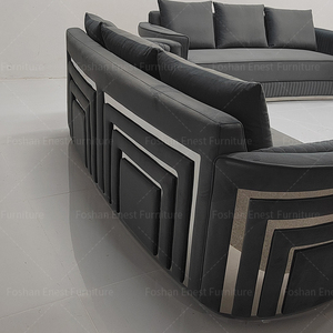 Set Sofa Modular 7-Kursi Mewah Berbentuk Lengkung dari Kain dengan Busa Berumbai untuk Furnitur Ruang Tamu yang Nyaman - Product Image 4