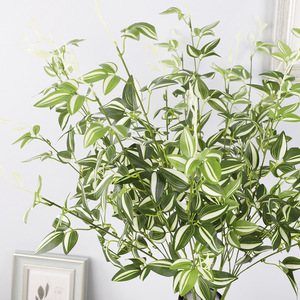 QIHAO Trachelospermum Jasminoides Artificial, Hojas Verdes de 5 Ramas, Plantas Decorativas de Interior para el Hogar, Accesorios para Bodas - Product Image 4