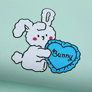 วอลเปเปอร์พีวีซีลายกระต่ายสีฟ้าอ่อนสำหรับห้องเด็กเล่นตกแต่งผนังผนังแผงวอลล์เปเปอร์สีฟ้าอ่อน - Product Image 1