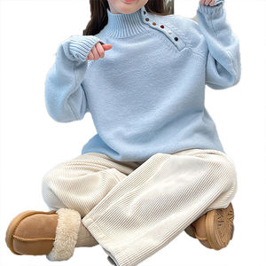 Pull à col roulé tendance pour enfants, personnalisable, pour filles, style tendance sur internet, nouveau style d'hiver pour les grands enfants - Product Image 1