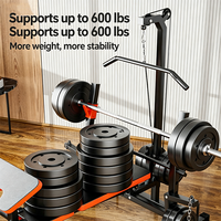 Banc de musculation multifonction pliable en acier pour la maison, station de musculation avec barre et station de traction dorsale