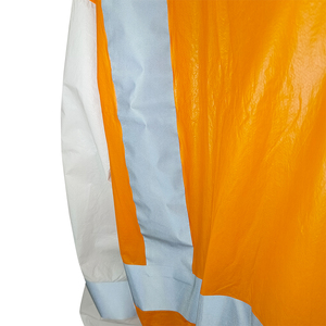 Tuta bianca monouso impermeabile con nastro riflettente abbigliamento di sicurezza <span class=keywords><strong>contro</strong></span> particolato secco e fluidi - Product Image 5