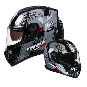 Casco de motocicleta de cara completa con doble visera, carcasa resistente a impactos, ventilación de flujo de aire, acolchado interior extraíble para montar en motocicleta - Product Image 3