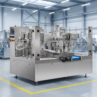 Machine d'emballage rotative multi-stations R8-200 pour sachets préformés, idéale pour l'emballage de fruits secs et de noix en sachets à fermeture éclair verticaux