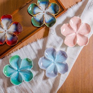 Plato de Cerámica con Forma de Flor Harmony, 5 <span class=keywords><strong>Colores</strong></span>, Mini Bandeja de <span class=keywords><strong>Porcelana</strong></span> para Servir Aperitivos, Salsas, Vinagre, Ecológico - Product Image 2