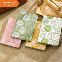 Carnet à couverture rigide en tissu brodé, logo personnalisé, motif feuilles multicolores, journal à grille, papeterie promotionnelle OEM en gros