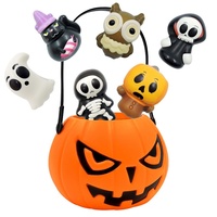 Set de Fiesta Divertido de Halloween: Pelota Blanda de TPR/PU de Rebote Lento, Juguete Antiestrés de Caja Sorpresa con Formas de Fantasma, Calabaza y Taza, Sin Impresión