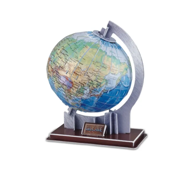 Globe Model Intelligent Toy Paper Puzzle Game DIY 3D Puzzles for Children