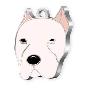 Doggo <b>Tag</b> Dogo Argentino Enamel Pet <b>ID</b> <b>Tag</b> For Dogs With Name And Contact Info - Product Image 1