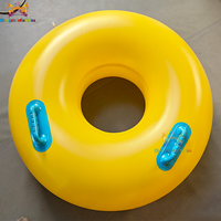 Tubes gonflables robustes à deux tubes en forme de trèfle à quatre feuilles pour parc aquatique, en PVC jaune, certifiés CE, 42''-48', garantie 3 ans