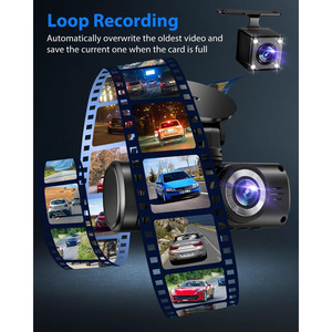 2.4 Inch 3-Kênh Màn Hình Cảm Ứng GPS Wi-Fi Dash Cam IR Tầm Nhìn Ban Đêm LED Ống Kính Kép 1080P + 720P + 720P Ghi Âm Xe Phía Trước Phía Sau TF - Product Image 4