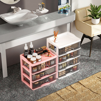 Table de toilette moderne de luxe noire en PP durable, chariot de rangement multicouche, armoire à cosmétiques transparente, tiroir coulissant en plastique léger