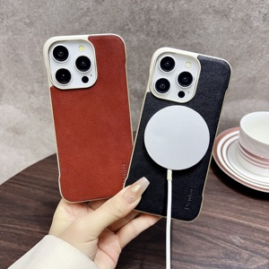 Funda de <span class=keywords><strong>Teléfono</strong></span> a Prueba de Golpes con Carga Inalámbrica Magnética, sin Marco, con Estampado de Piel de Becerro, Personalizada y de Cuero Genuino, Directo de Fábrica ODM, para la Serie Apple - Product Image 2