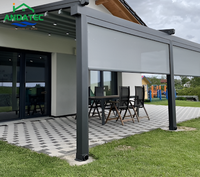 Pergola rétractable en PVC pour zone de bain à remous, auvent rétractable résistant au soleil et à la pluie pour espace extérieur de spa